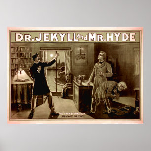 Póster El Dr. Jekyll y Sr. Hyde Vintage Poster en la lona