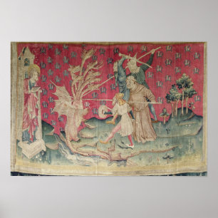 Póster El dragón luchando con los sirvientes de Dios