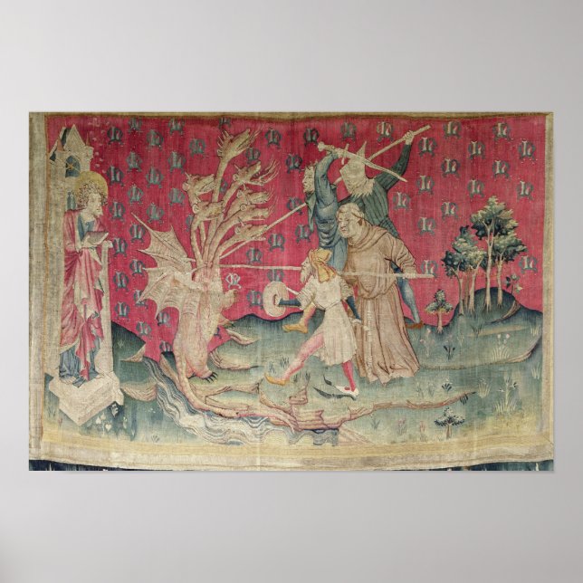 Póster El dragón luchando con los sirvientes de Dios (Frente)