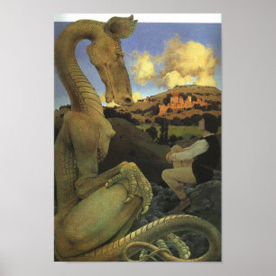 Póster El dragón reacio, Maxfield Parrish