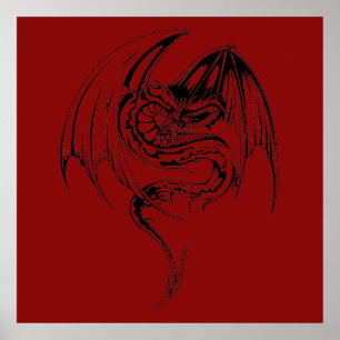 Póster El Dragón Wyvern Es Una Fantasía De Criaturas Míti