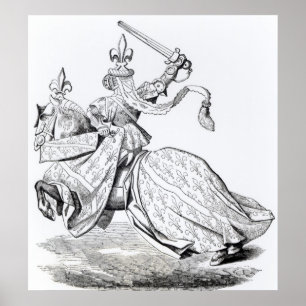 Póster El Duc de Bourbon armado para el Torneo