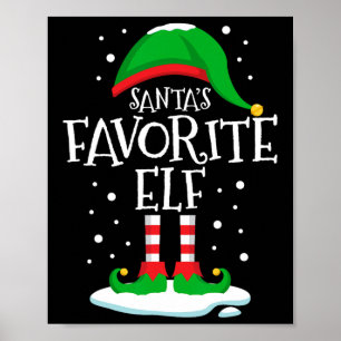 Póster El Duende Favorito de Santa Navidad Familia Pareo