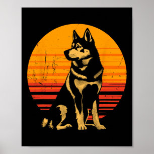 Póster El dueño del perro Retro Husky Regalo del Husky Si