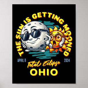 Póster El Eclipse Solar De Ohio El Sol Del 8 De Abril De