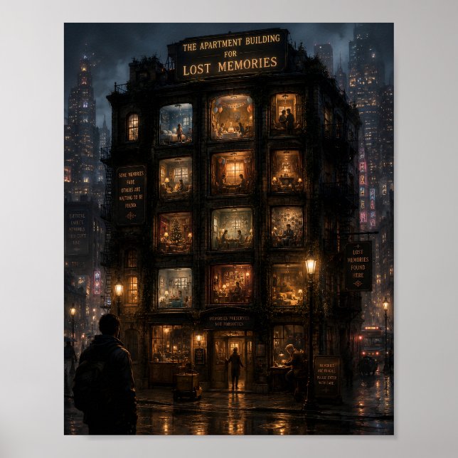 Póster El edificio de apartamentos para recuerdos perdido (Frente)