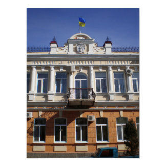 Póster El edificio del Ayuntamiento de Melitopol