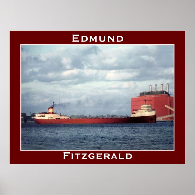 Póster El Edmund Fitzgerald en el río St. Clair (Frente)