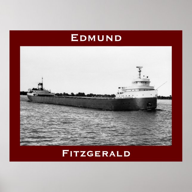 Póster El Edmund Fitzgerald en el río St. Clair (Frente)