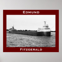 El Edmund Fitzgerald en el río St. Clair (B&W)