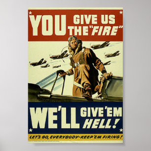 Póster El ejército vintage les da el infierno Poster