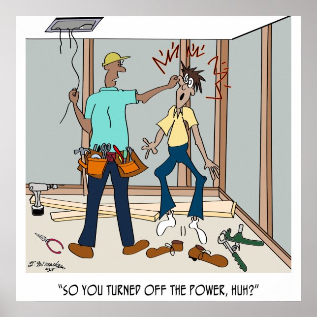 Póster El eléctrico olvida apagar la energía (Frente)