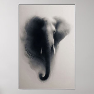 Póster El elefante en el resumen de la niebla