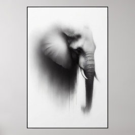 Póster El elefante en el resumen de la niebla