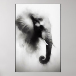 Póster El elefante en el resumen de la niebla