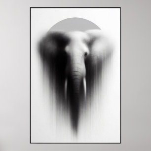 Póster El elefante en el resumen de la niebla