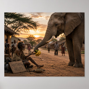 Póster El Elefante Que Compartió Su Comida