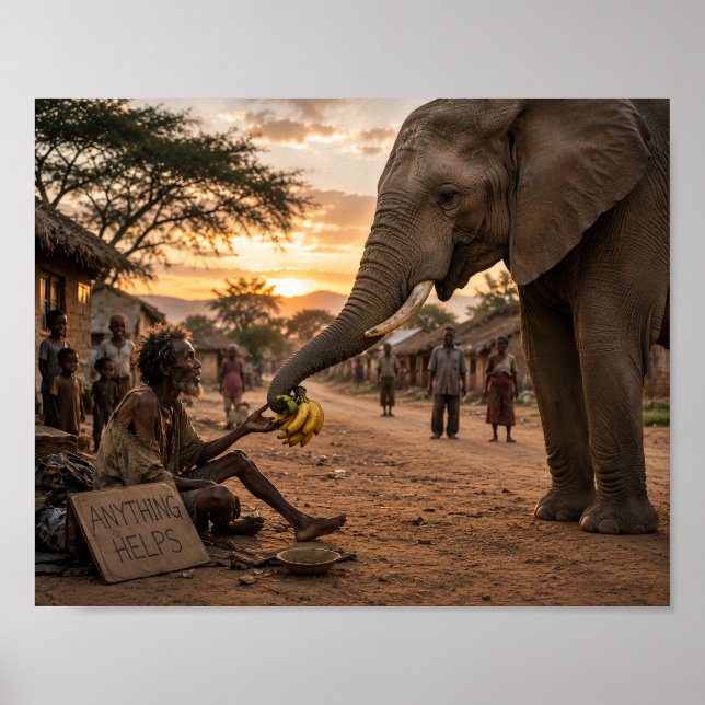 Póster El Elefante Que Compartió Su Comida (Frente)