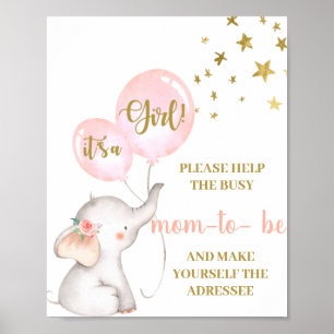 Póster El Elefante Rosa ayuda a mamá el signo del destina