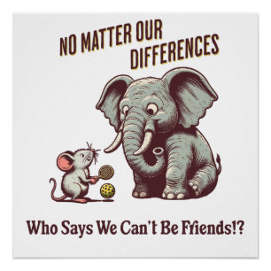 Póster El Elefante y el Ratón Amigables