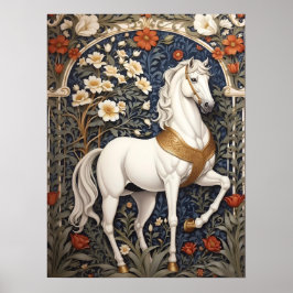 Póster El elegante William Morris inspiró el caballo blan