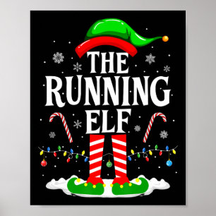 Póster El Elfo Corriendo Xmas Corriendo Divertido Corredo