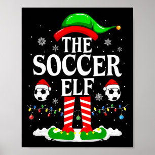 Póster El Elfo del Fútbol Divertida Navidad Familiar Fútb
