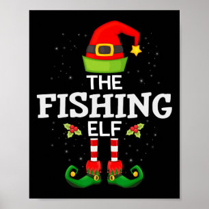 Póster El Elfo Pescador Pijama Navideño Familiar a Juego