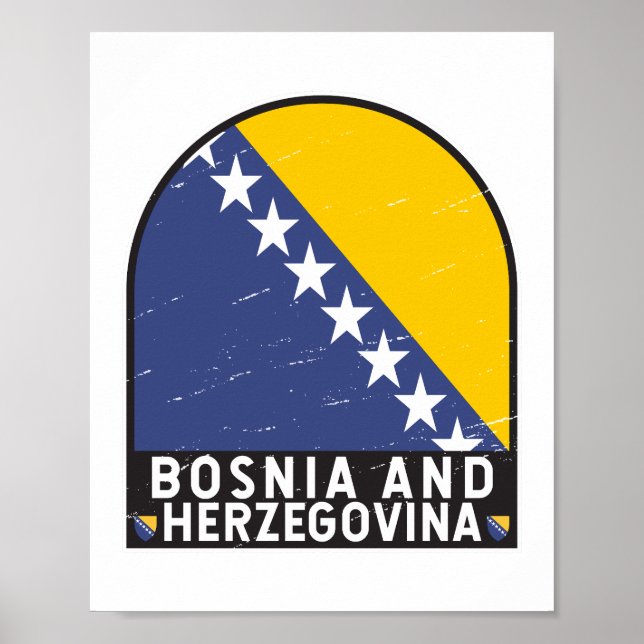 Póster El emblema de la bandera de Bosnia y Herzegovina e (Frente)