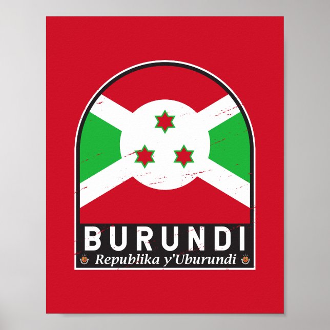Póster El emblema de la bandera de Burundi es una cosecha (Frente)