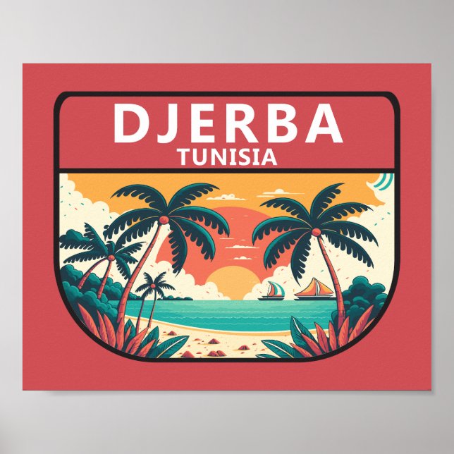 Póster El emblema retro de Túnez de Djerba (Frente)