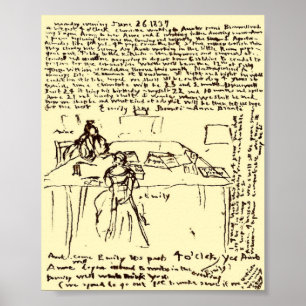 Póster El ~ Emily de Brontes y papel del diario de Anne