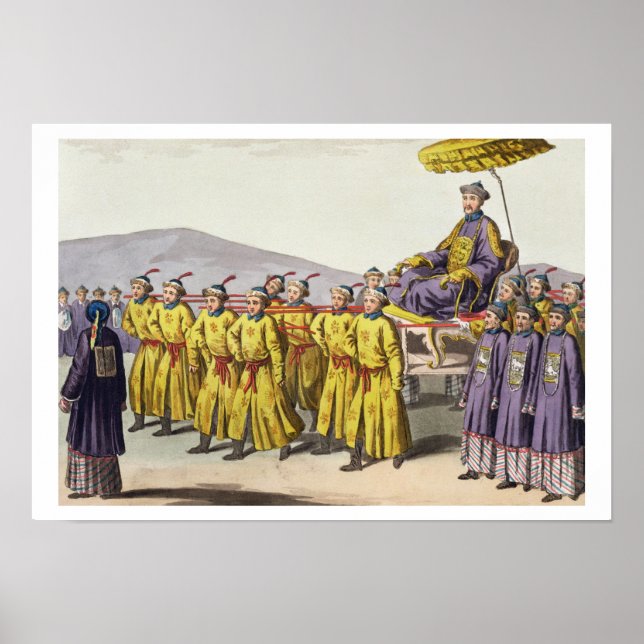 Póster El emperador Ch'ien Lung llevado en Triumph, placa (Frente)