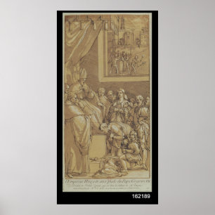 Póster El emperador Enrique IV a los pies del Papa Gregor