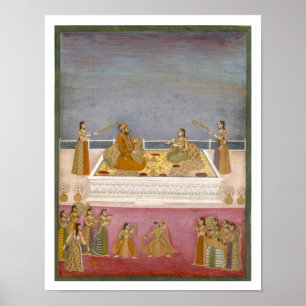 Póster El emperador joven Mohamed Shah de Mughal en un