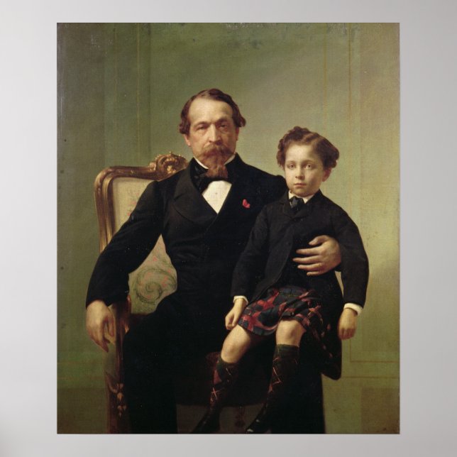 Póster El emperador Louis-Napoleón Bonaparte y su hijo (Frente)