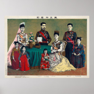 Póster El emperador Meiji de Japón y la familia imperial