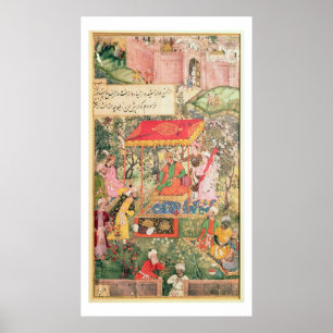 Póster El emperador mogol Babur recibe a los enviados uzb
