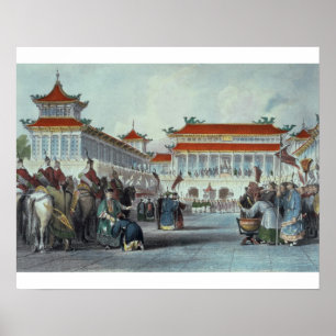 Póster El emperador Teaon-Kwang que revisa el suyo