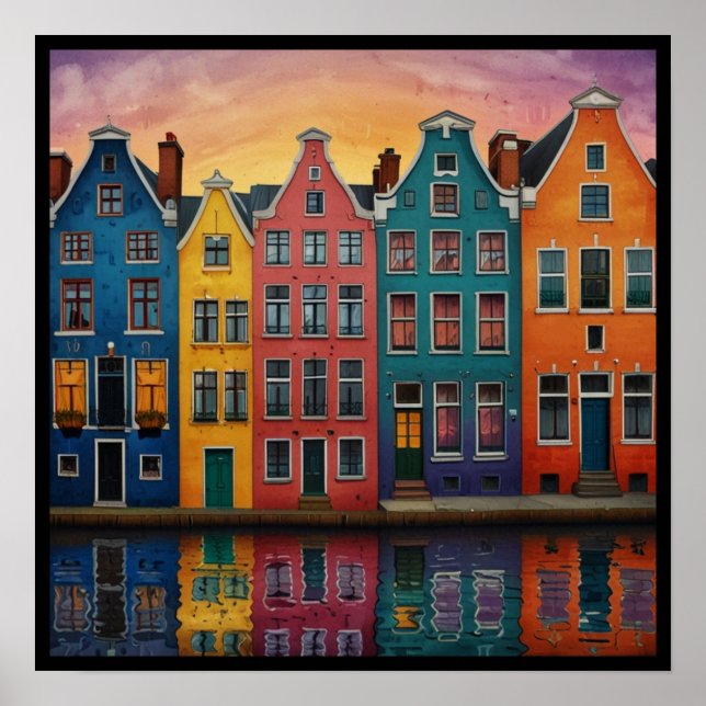 Póster El encantador Canal de Amsterdam (Frente)