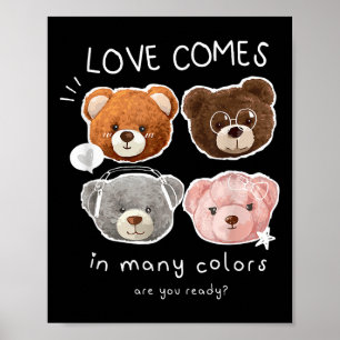 Póster El Encantador Teddy Bears Citas Del Ilustracion De