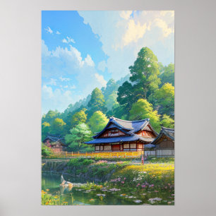Póster El encanto rústico de la aldea rural