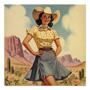 Póster El encanto vintage de la pradera: Susurros salvaje