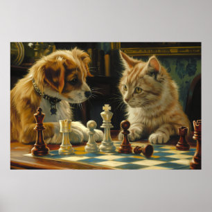 Póster El enfrentamiento de los académicos   El gato y el