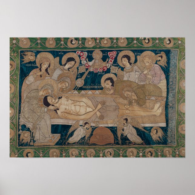 Póster El Entombment, Escuela de Moscú, 1678 (Frente)