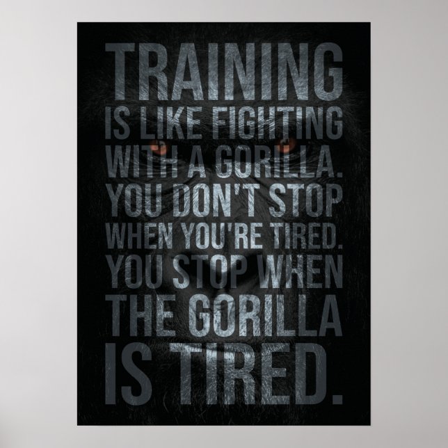 Póster El Entrenamiento Es Como La Lucha Contra Un Gorila (Frente)