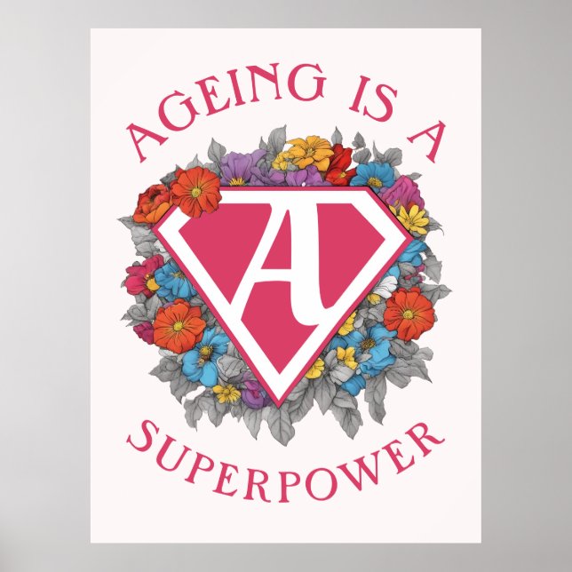 Póster El envejecimiento es un cumpleaños de superpotenci (Frente)