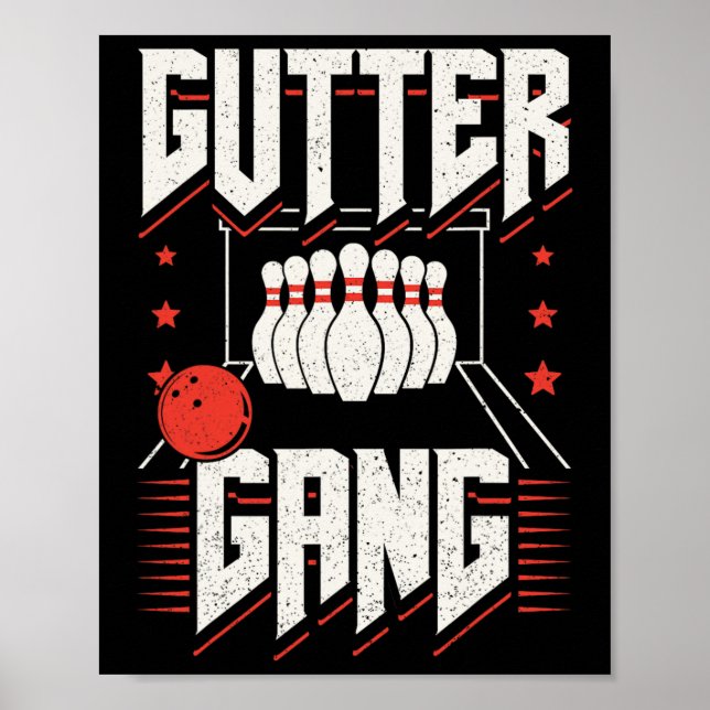 Póster El equipo de bolos golpea a la banda de Gutter (Frente)