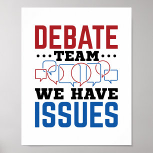 Póster El equipo de debate tenemos temas divertidos en el