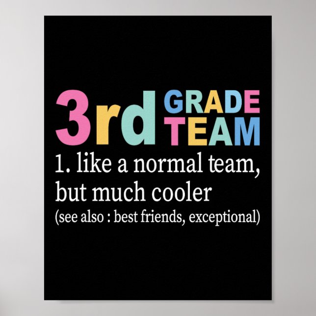 Póster El equipo docente de tercer grado como un equipo n (Frente)